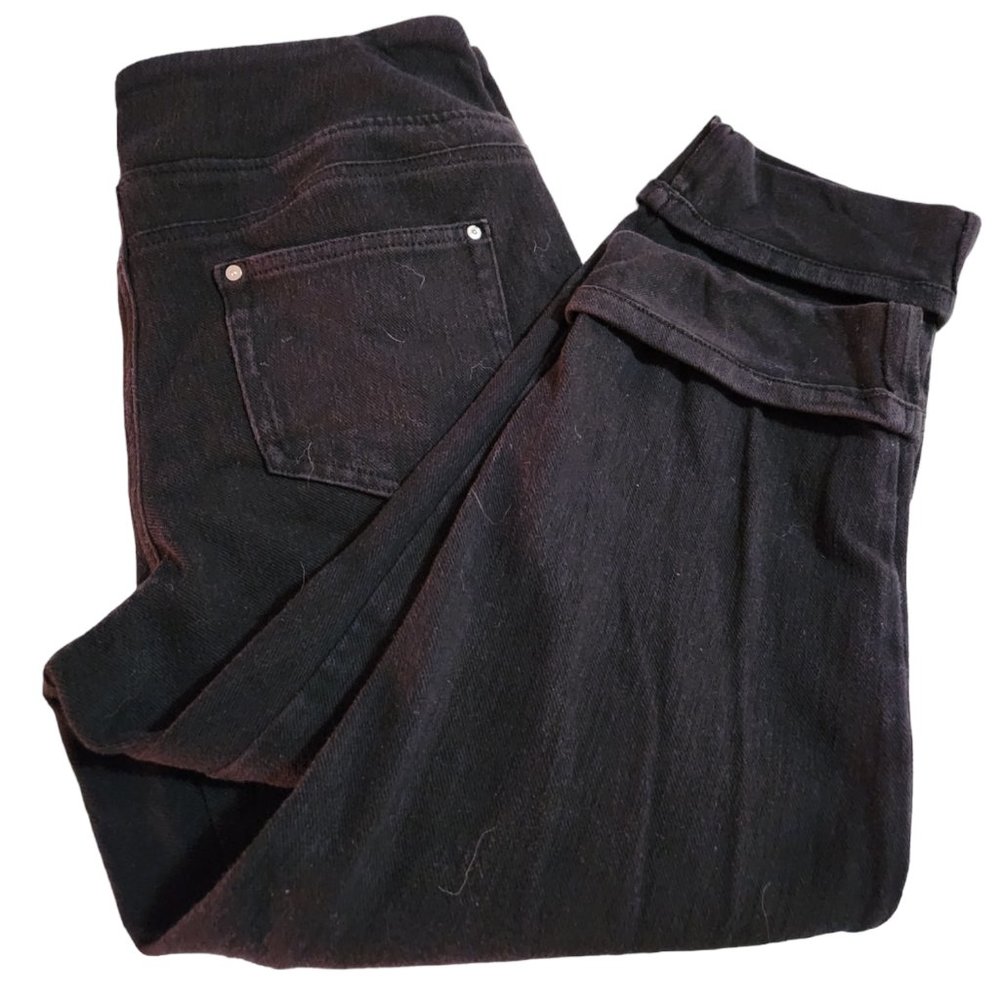Belle by Kim Gravel Petite Flexibelle Cuffed Jeans - Black - Size 14P